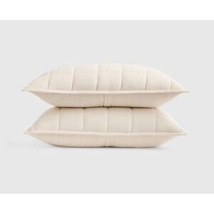 NWOT Quince Undyed 100% Cotton Airy Gauze Box Quilt Set Of 2 King Shams‎ Organic